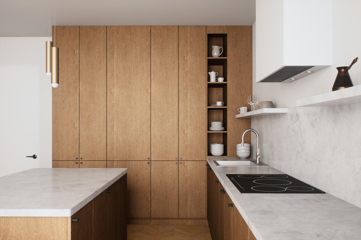 Modern gray cabinet painting in bathroom